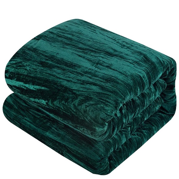 4 Piece Comforter Set Crinkle Crushed Velvet - Picture 4 of 4